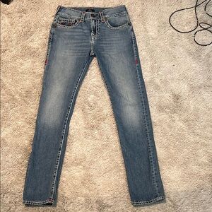 True Religion Blue Straight Leg Jeans